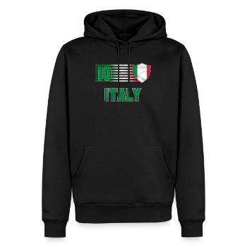 Italie - Sweat à capuche Premium bio Homme - noir - Devant - Nico (187cm)