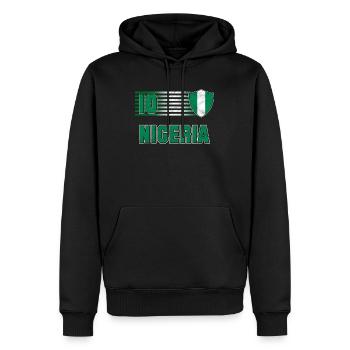 Nigéria - Sweat à capuche Premium bio Homme - noir - Devant - Nico (187cm)