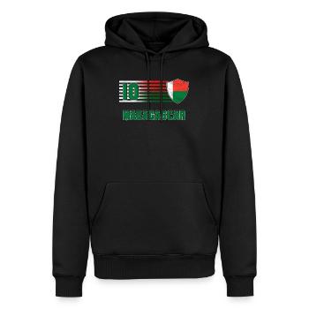 Macédoine - Sweat à capuche Premium bio Homme - noir - Devant - Nico (187cm)