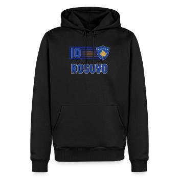 Kosovo (en anglais) - Sweat à capuche Premium bio Homme - noir - Devant - Nico (187cm)