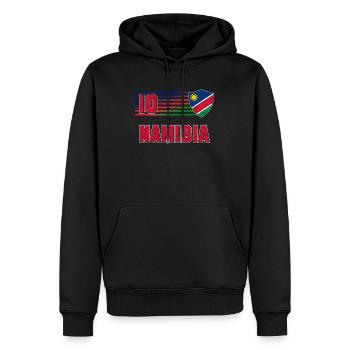 Namibia - Männer Premium Bio Hoodie - Schwarz - Vorne - Nico (187cm)