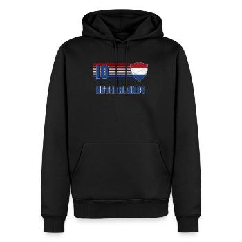 Antilles néerlandaises - Sweat à capuche Premium bio Homme - noir - Devant - Nico (187cm)