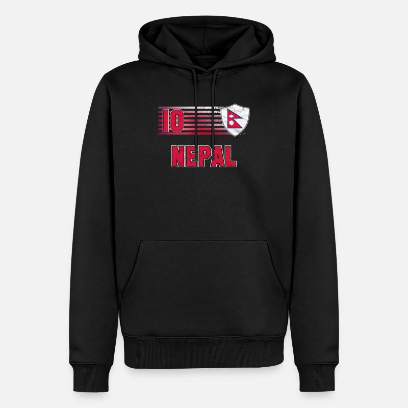 Nepal - Männer Premium Bio Hoodie - Schwarz