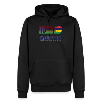 Mauritius - Männer Premium Bio Hoodie - Schwarz - Vorne - Nico (187cm)