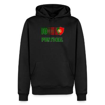 Portugal - Sweat à capuche Premium bio Homme - noir - Devant - Nico (187cm)