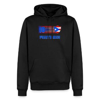 Puerto Rico - Men’s Premium Organic Hoodie - black - Front - Nico (187cm)