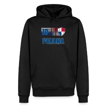 Panama - Männer Premium Bio Hoodie - Schwarz - Vorne - Nico (187cm)