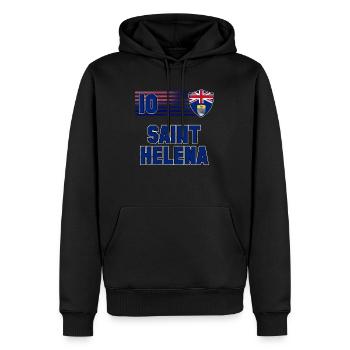 St. Helena - Männer Premium Bio Hoodie - Schwarz - Vorne - Nico (187cm)