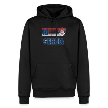 Serbien - Männer Premium Bio Hoodie - Schwarz - Vorne - Nico (187cm)