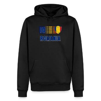 Rumänien - Männer Premium Bio Hoodie - Schwarz - Vorne - Nico (187cm)