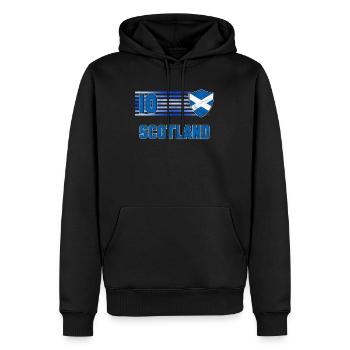 Ecosse - Sweat à capuche Premium bio Homme - noir - Devant - Nico (187cm)