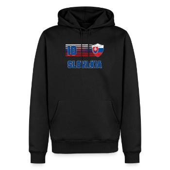 Slovaquie - Sweat à capuche Premium bio Homme - noir - Devant - Nico (187cm)