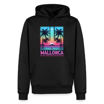 Majorque - Sweat à capuche Premium bio Homme - noir - Devant - Nico (187cm)