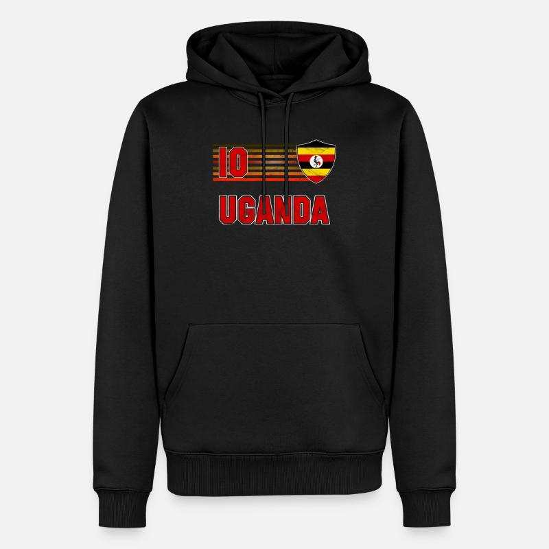 Uganda - Männer Premium Bio Hoodie - Schwarz