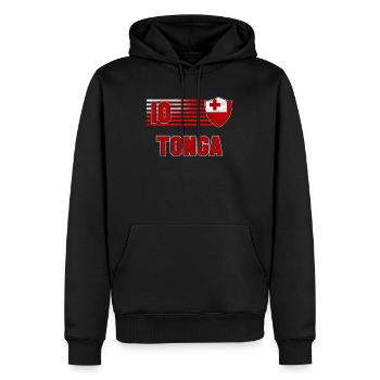 Tonga - Sweat à capuche Premium bio Homme - noir - Devant - Nico (187cm)