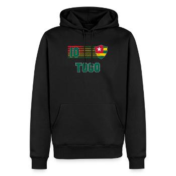 Togo - Männer Premium Bio Hoodie - Schwarz - Vorne - Nico (187cm)