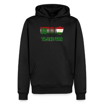 Tadjikistan (en anglais) - Sweat à capuche Premium bio Homme - noir - Devant - Nico (187cm)