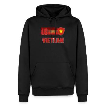 Vietnam - Männer Premium Bio Hoodie - Schwarz - Vorne - Nico (187cm)