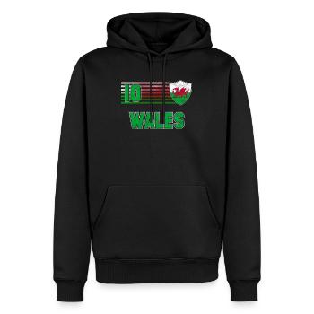 Wales - Männer Premium Bio Hoodie - Schwarz - Vorne - Nico (187cm)
