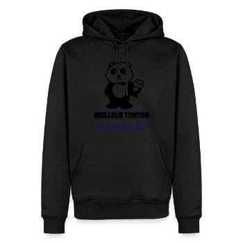 meilleur tonton du monde - Sweat à capuche Premium bio Homme - noir - Devant - Nico (187cm)