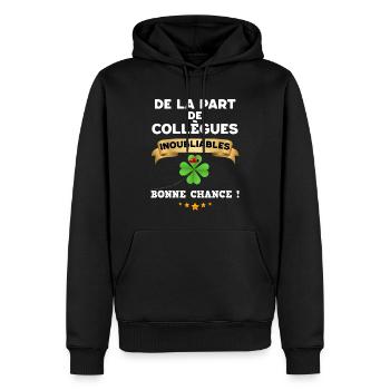 Collègue collègues inoubliables Cadeau Départ - Sweat à capuche Premium bio Homme - noir - Devant - Nico (187cm)