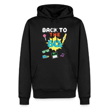 Year 80's Design Vintage Original - Men’s Premium Organic Hoodie - black - Front - Nico (187cm)