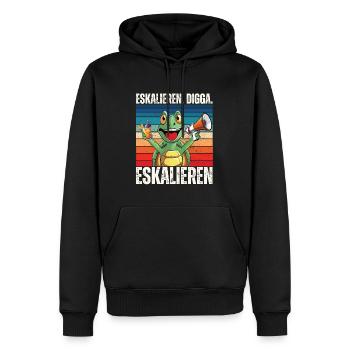 Cocktail Party Schildkröte Eskalieren Digga Motiv - Männer Premium Bio Hoodie - Schwarz - Vorne - Nico (187cm)