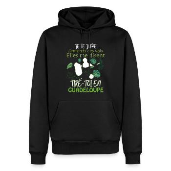 Les voies de la Guadeloupe sont impénétrables - Sweat à capuche Premium bio Homme - noir - Devant - Nico (187cm)