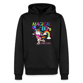 Magisches Einhorn 80er Jahre Humor Geschenk - Männer Premium Bio Hoodie - Schwarz - Vorne - Nico (187cm)