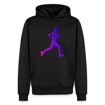Course à pied Femme Jogging Jogging Homme - Sweat à capuche Premium bio Homme - noir - Devant - Nico (187cm)