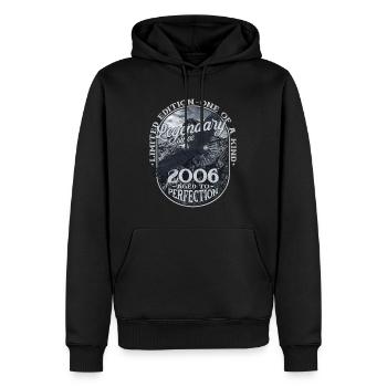 Légendaire depuis 2006 - Sweat à capuche Premium bio Homme - noir - Devant - Nico (187cm)