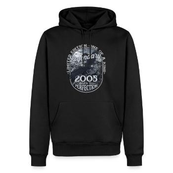 Légendaire depuis 2005 - Sweat à capuche Premium bio Homme - noir - Devant - Nico (187cm)