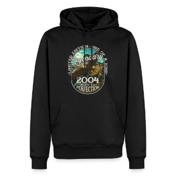 Légendaire depuis 2004 - Sweat à capuche Premium bio Homme - noir - Devant - Nico (187cm)