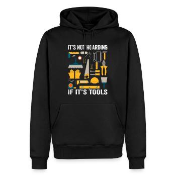 Ce n’est pas de la thésaurisation si c’est des outils d’atelier de bricolage - Sweat à capuche Premium bio Homme - noir - Devant - Nico (187cm)