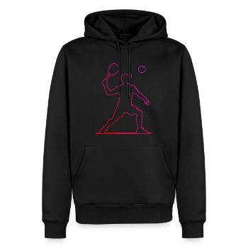 Pickleball féminin Jouer au racquetball Pickleball - Sweat à capuche Premium bio Homme - noir - Devant - Nico (187cm)