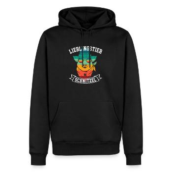 Schnitzel Fan Fleischliebhaber Schlachter Metzger - Männer Premium Bio Hoodie - Schwarz - Vorne - Nico (187cm)