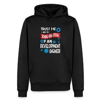 Trust me I'm the Daughter of Development Engineer - Männer Premium Bio Hoodie - Schwarz - Vorne - Nico (187cm)