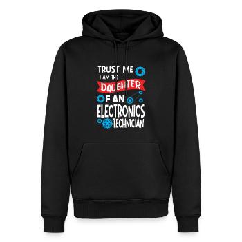 Trust me Im the Daughter of Electronics technician - Männer Premium Bio Hoodie - Schwarz - Vorne - Nico (187cm)