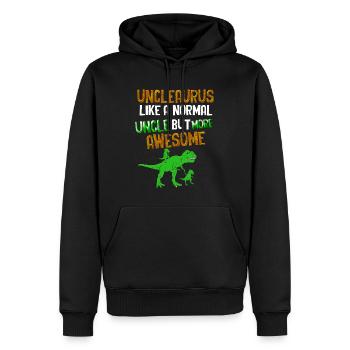 Unclesaurus Like A normal Uncle But More Awesome - Sweat à capuche Premium bio Homme - noir - Devant - Nico (187cm)