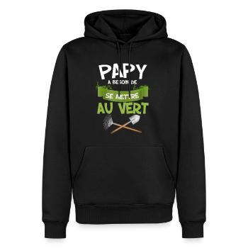 Opa muss grüner Mann Gartenarbeit werden - Männer Premium Bio Hoodie - Schwarz - Vorne - Nico (187cm)