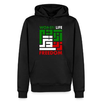 women life freedom Zan zendegi azadi - Männer Premium Bio Hoodie - Schwarz - Vorne - Nico (187cm)