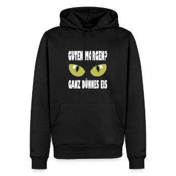 Guten morgen Spruch Lustig Geschenk dünnes Eis - Männer Premium Bio Hoodie - Schwarz - Vorne - Nico (187cm)