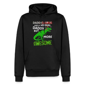 daddysaurus Der beste geniale Dinosaurier Papa - Männer Premium Bio Hoodie - Schwarz - Vorne - Nico (187cm)