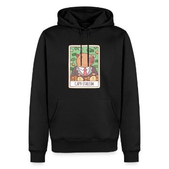 Lustiges Capybara im Anzug Kapyitalismus Kapitalismus Wortspiel - Männer Premium Bio Hoodie - Schwarz - Vorne - Nico (187cm)