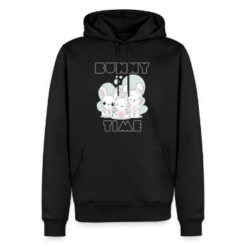 Bunny Time Rabbit Rabbits Graphique amusant - Sweat à capuche Premium bio Homme - noir - Devant - Nico (187cm)