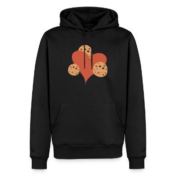 Herz mit Cookies - Männer Premium Bio Hoodie - Schwarz - Vorne - Nico (187cm)