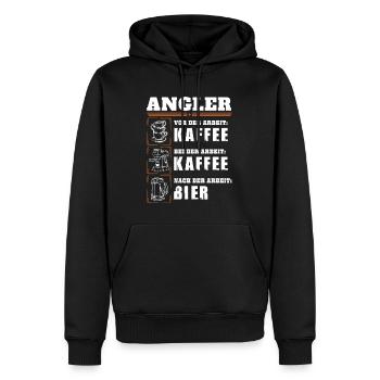 Mon quotidien de pêcheur - Sweat à capuche Premium bio Homme - noir - Devant - Nico (187cm)