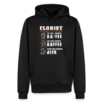 Mon quotidien de fleuriste - Sweat à capuche Premium bio Homme - noir - Devant - Nico (187cm)