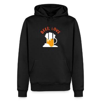 Beer Love - Männer Premium Bio Hoodie - Schwarz - Vorne - Nico (187cm)