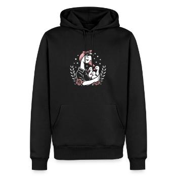 Mignon coureur canard coureur canard élevage poussin - Sweat à capuche Premium bio Homme - noir - Devant - Nico (187cm)